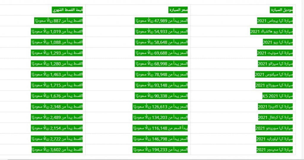 عروض السيارات بمناسبة اليوم الوطني السعودي 91 كيا Kia