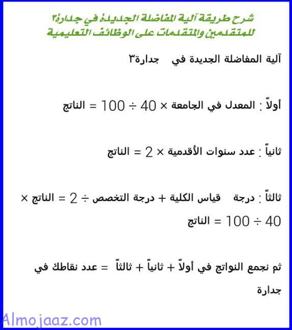 كيفية حساب نقاط المفاضلة في جدارة 1444 هـ