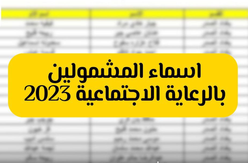 اسماء الرعاية الاجتماعية الوجبة الخامسة 2023 أكثر من مليون