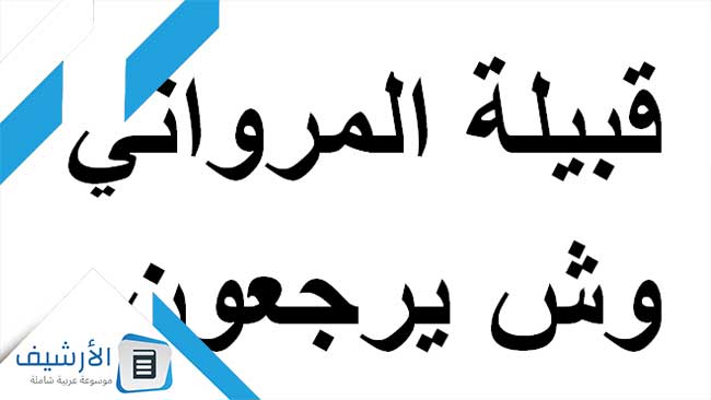 قبيلة المرواني ، أصل قبيلة بني مروان وش يرجع