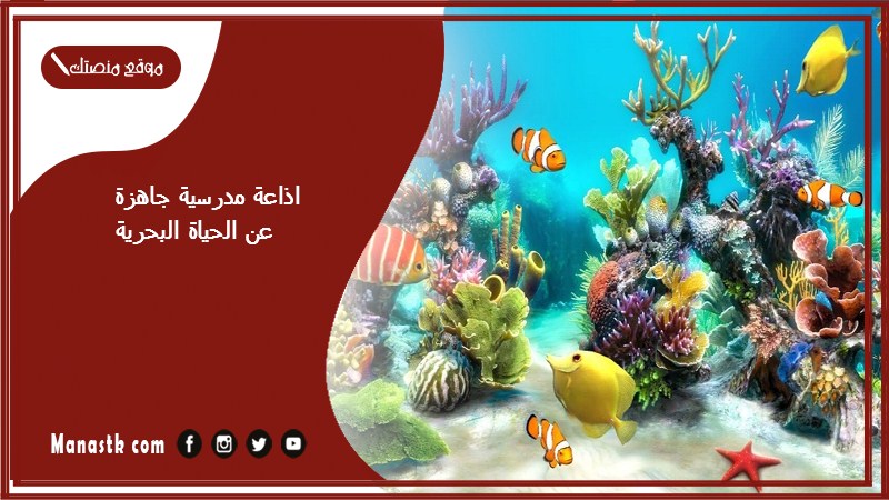 مدرسية جاهزة عن الحياة البحرية كاملة الفقرات بالمقدمة والخاتمة