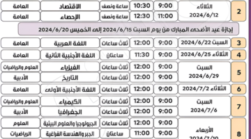 Pdf جدول امتحانات الثانوية العامة 2024 العلمي والأدبي وموعد انطلاق