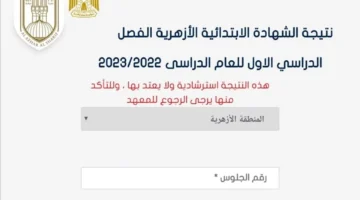 Natigaazhareg نتيجة الشهادة الإبتدائيه الازهرية بالاسم ورقم الجلوس 2024