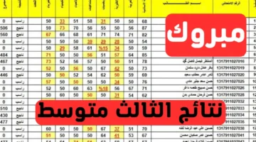 Resultsmlazemna نتائج الثالث متوسط 2024 وزاري دور اول لجميع