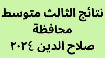 كاملة Pdf نتائج الثالث متوسط 2024 صلاح الدين الدور