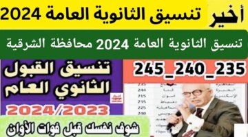 الانتظار مؤشرات تنسيق الثانوية العامة 2024 محافظة الشرقية