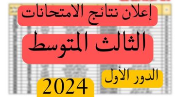 فعال نتائج الثالث متوسط 2024 الدور الاول بالاسم عبر