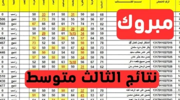 كشوفات Pdf نتائج الثالث متوسط 2024 البصرة الدور الأول