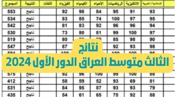 هنا استعلم عن نتائج الثالث متوسط 2024 الدور الاول