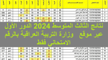 نتائجنا Pdf لينك نتائج الثالث المتوسط 2024 الدور الأول