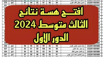 الآن وحملها Pdf بالدرجات نتائج الصف الثالث متوسط 2024