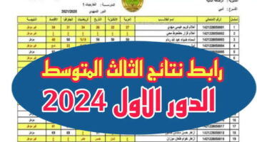 توه من نتائجنا نتائج الصف الثالث المتوسط 2024 الدور