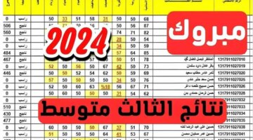 الناجحين Pdf نتائج الثالث متوسط 2024 الدور الاول موقع