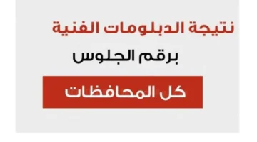 الرفع نتيجة الدبلومات الفنية برقم الجلوس 2024 لكل الشعب