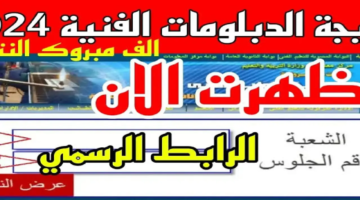 مباشر نتيجة الدبلومات الفنية الصناعية برقم الجلوس 2024