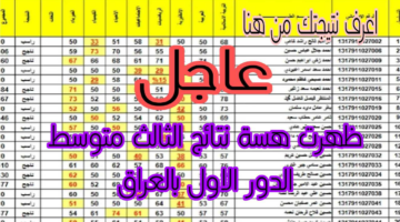 هسة على نتائجنا نتائج الثالث متوسط تربية واسط الدور