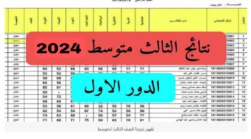 هنا رابط نتيجة الثالث متوسط العراق 2024 جميع المحافظات