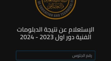 الدبلومات الفنية 2024 استعلم الآن برقم الجلوس عبر بوابة